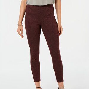 L318 Hue Red weed High-Waist Knit Leggings - M